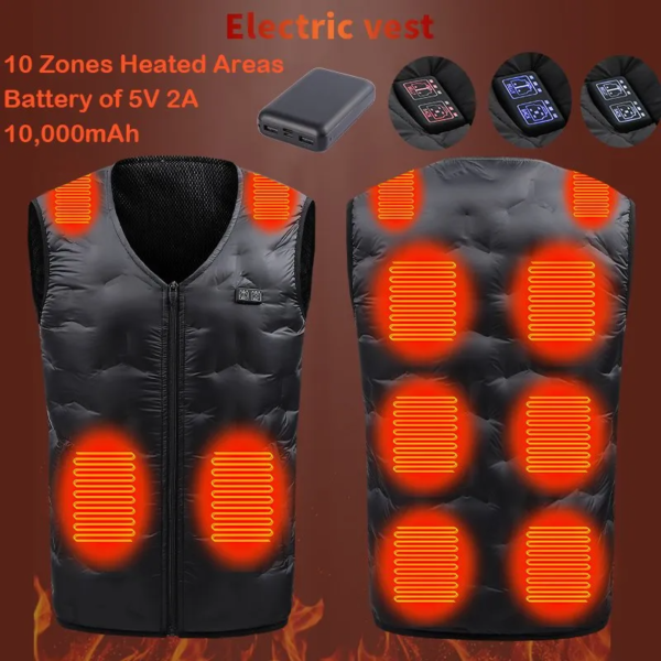 High Quality USB Electric Heated Jacket Winter Down Heated Vest